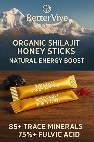 Miniatura 7 de Palitos de miel Shilajit del Himalaya con azafrán orgánico  30 barras fáciles de usar para aumentar la energía natural, apoyo inmunológico y