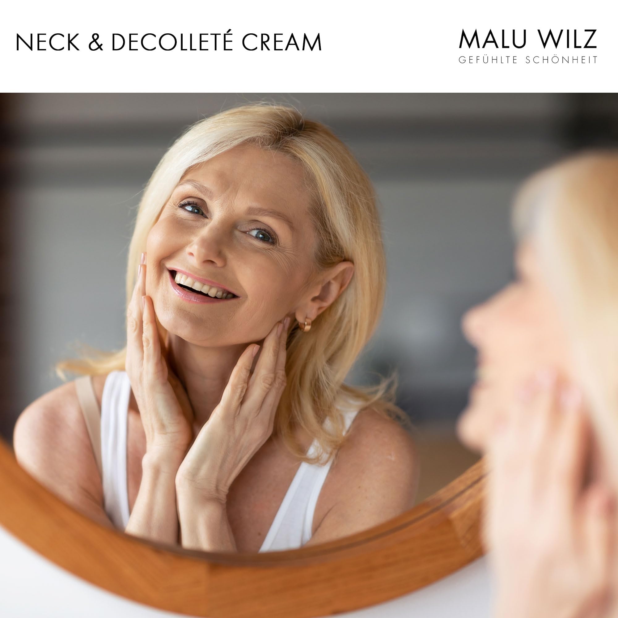 Malu Wilz Neck & Decolleté Cream 75ml I Aufpolsternde Creme für Hals und Dekolleté I Anti-Aging Pflege mit Hyaluron & Jojoba, straffend & feuchtigkeitsspendend, gegen Falten, schnell einziehend
