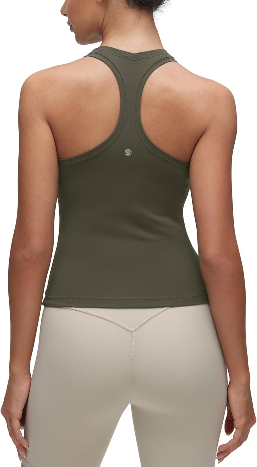 CRZ YOGA Butterluxe Racerback Tank Tops for Women - Yoga Workout Casual Gym Athletic Camisole Tight Sleeveless Shirts
