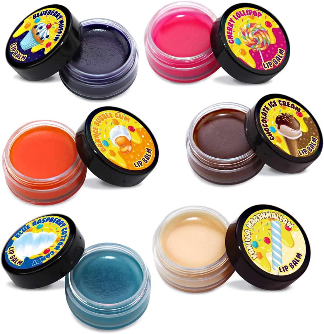 Beauty4Britain Set of 6 Kids Lip Balm Candy Shop Shining Non-Colour Nourishing Scented Favourite Candies Girls Boys Lip Balm Set - Image 5