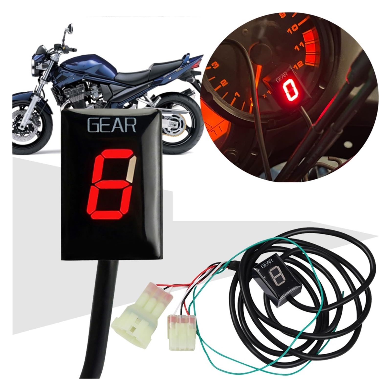 Motocicleta Indicador Engranaje Indicador De Marchas para Motocicleta, Medidor Visualización, Sensor Cambio Digital para Bandit GSF 600 650 1200 GSF600 GSF650 GSF1200, Accesorios