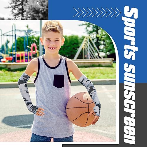 Miniatura 2 de Mepase 10 pares de mangas de brazo para niños, mangas de brazo para niños, protección solar UV, mangas de enfriamiento, mangas de compresión