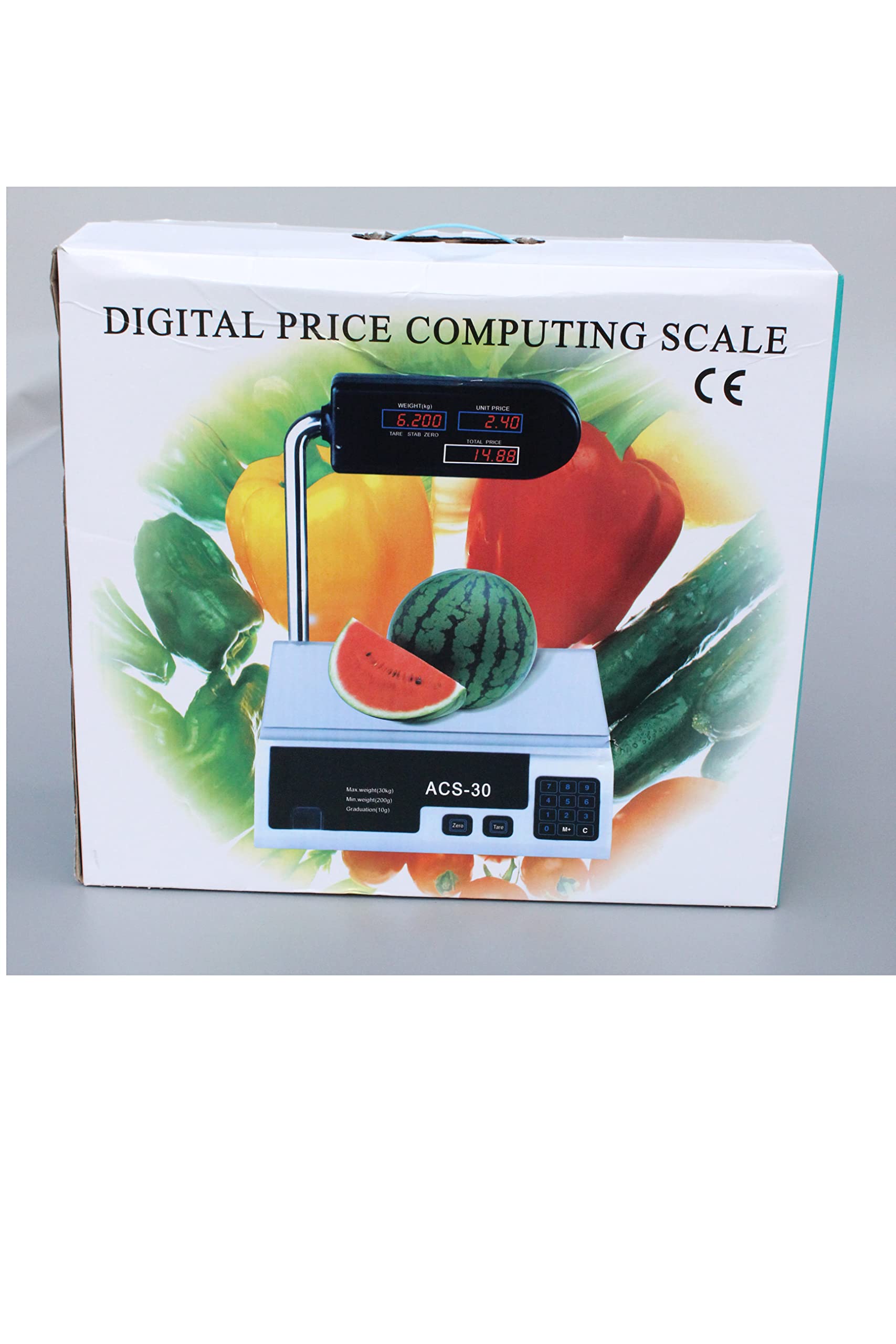 electromax Electronic Digital Scales with Charging Cable, Shop Table Scales - Price Computing Scales,Very Precise Fruit Market Kitchen Scales for Commercial Shop Retail Price Weighing Fruit 88lb/40kg