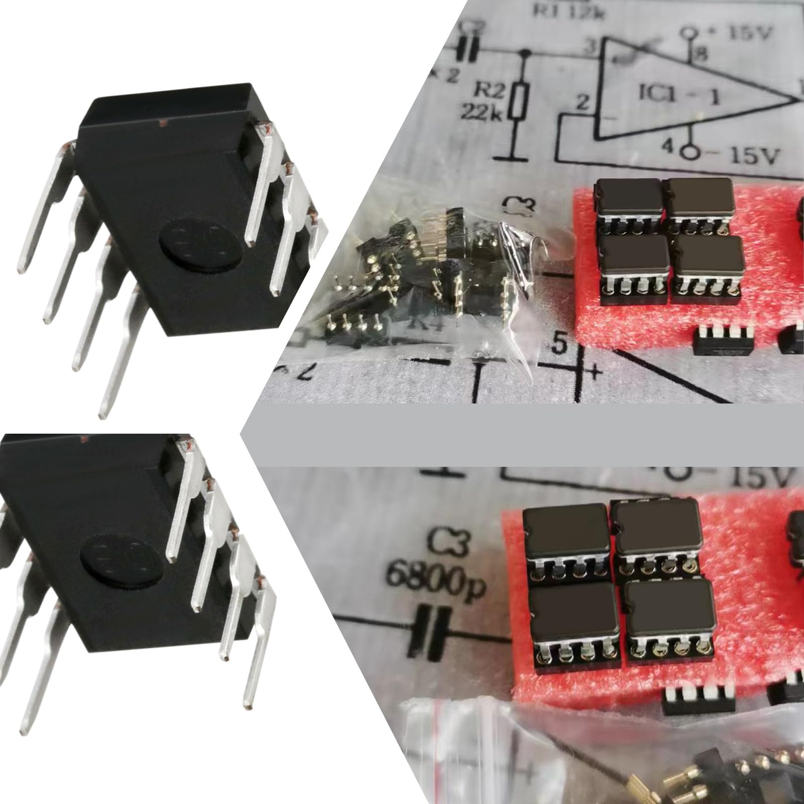 20 Pièces Ampli Op TL071CP DIP-8 - Amplificateur Opérationnel JFET Faible Bruit - Pour Audio, Traitement Signal