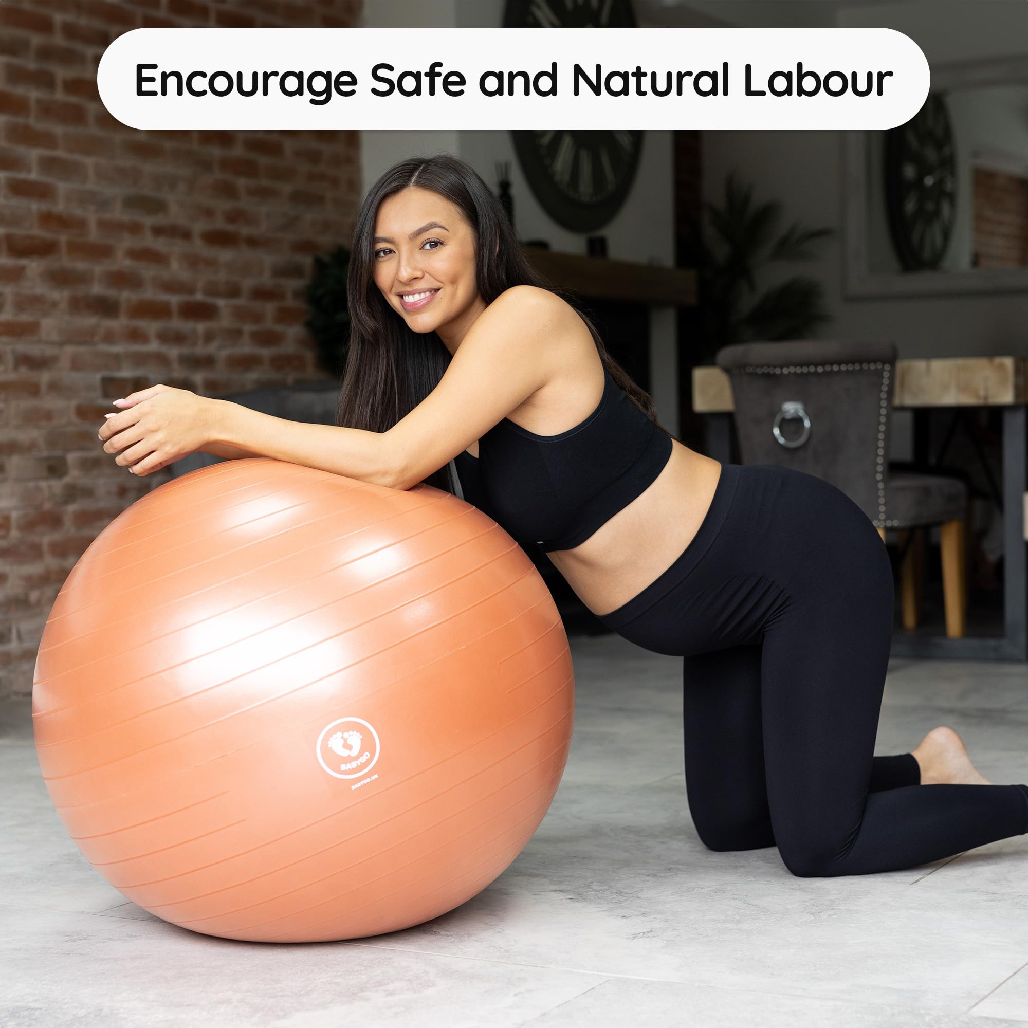 BABYGO® Pelota de Parto para Embarazo, Yoga, Material ecológico antiexplosión