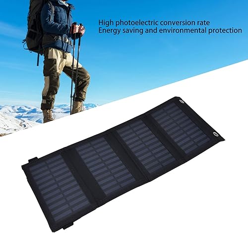 Miniatura 2 de plplaaoo Panel solar, cargador de batería solar, panel solar portátil, mantenedor de batería solar, alta tasa de conversión de 20 W, bolsa plegable