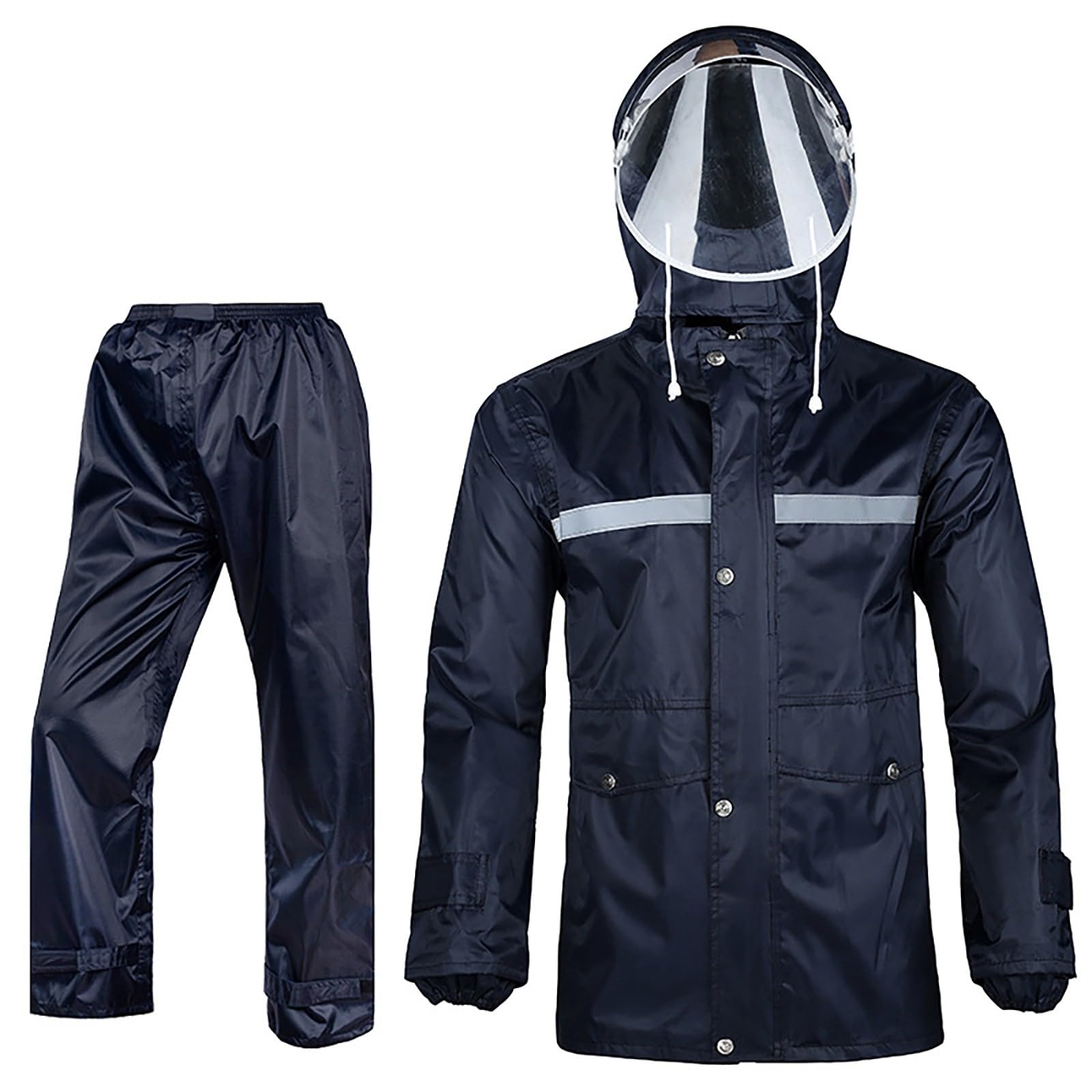 Ensemble imperméable pour homme et femme - Vêtement de pluie pour la forêt tropicale en plein air avec bandes réfléchissantes - Combinaison séparée pour les fortes pluies - Combinaison de