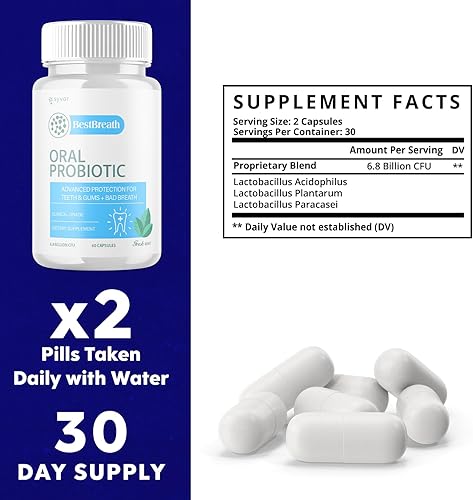 Miniatura 2 de BestBreath - Cápsulas probióticas orales Best Breath (paquete de 3), probióticos avanzados Best Breath para encías y dientes saludables, píldoras