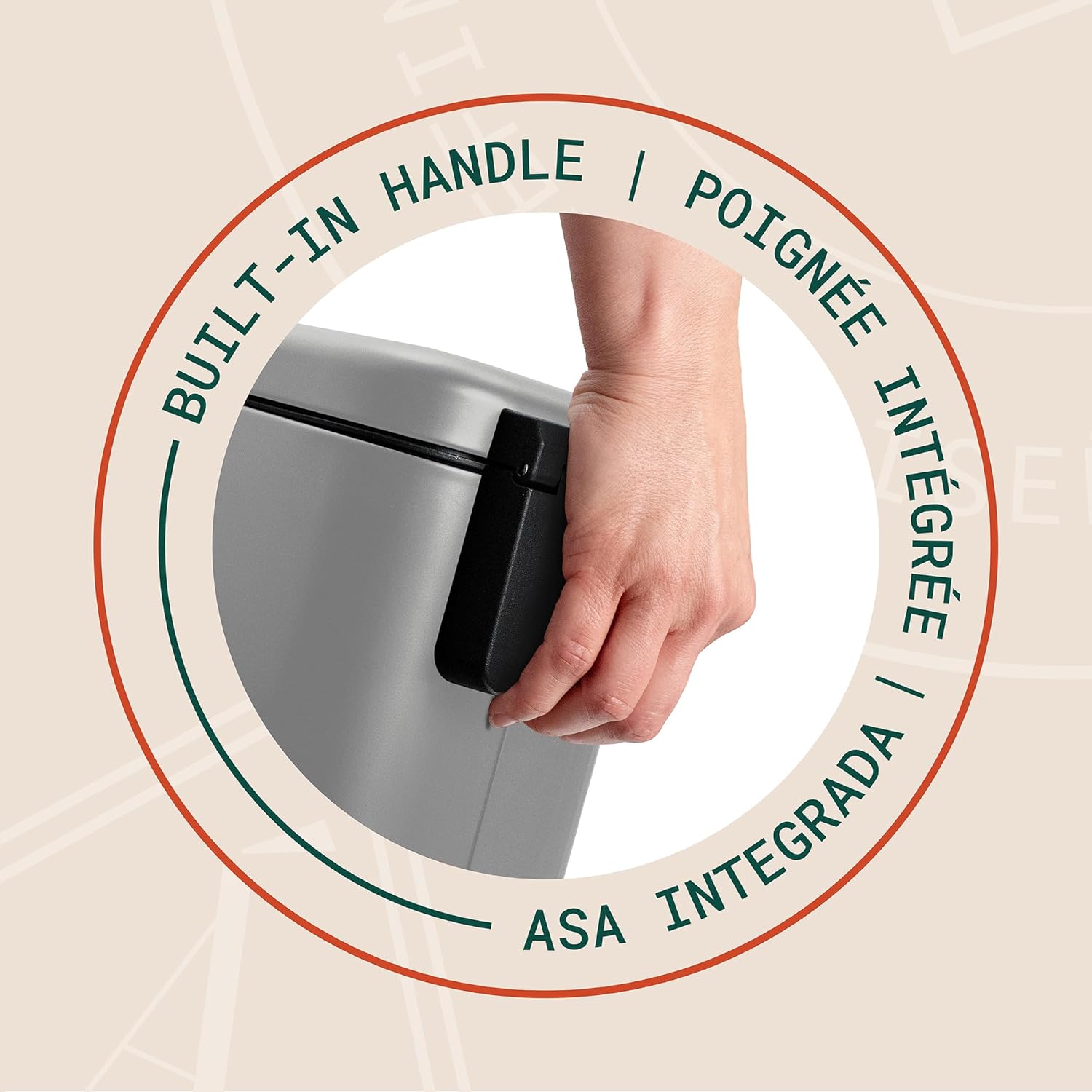 ACENTO Slim Rectangular Bin with Lid, Small Covered Trashcan Matte Gray, 1.3 Gallon 5L, Soft Close Pedal Garbage Bin, Removable Bucket Dustbin for Kitchen, Bedroom, Office, Dorm, Apartment