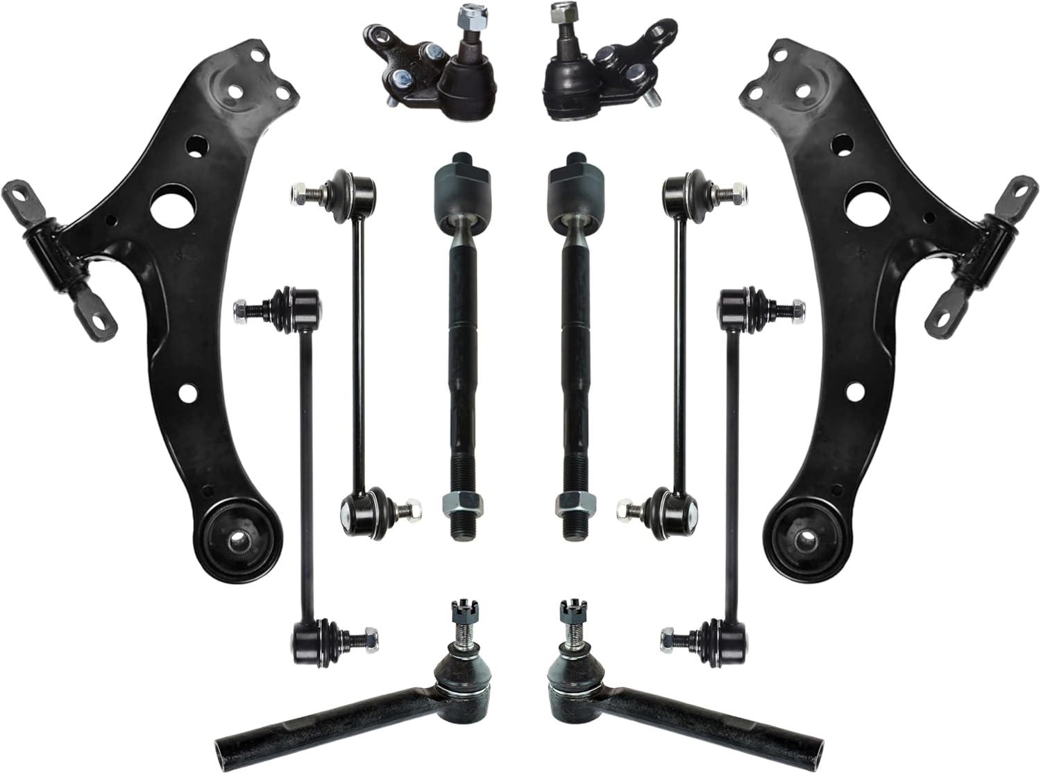 PartsW Front & Rear Sway Bar End Links, Lower Control Arms, Outer and Inner Tie Rod Ends, Lower Ball Joints, Suspension Kit for Lexus RX330, Lexus RX350, Toyota Highlander (6PCS)
