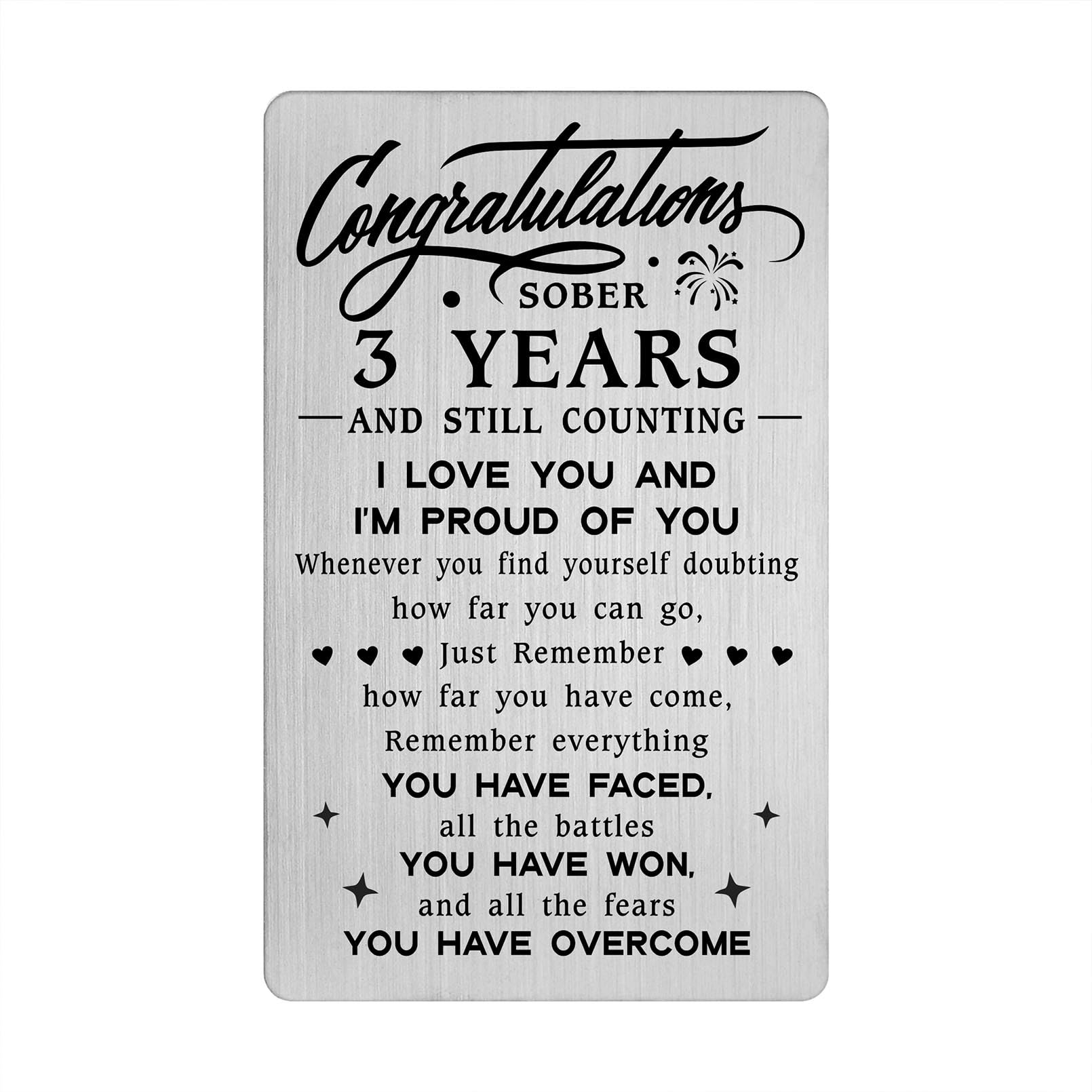 Tangvo 3 Year Sobriety Gifts for Men Women - Sober 3 Years And Still Counting Wallet Card - 3 Yr NA AA Addiction Recovery Sober Anniversary Presents