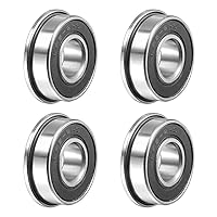 Vista 12 de uxcell FR8-2RS Rodamiento de bolas con brida de 1/2 x 1-1/8 x 5/16 pulgadas de doble sellado de acero cromado, 4pcs