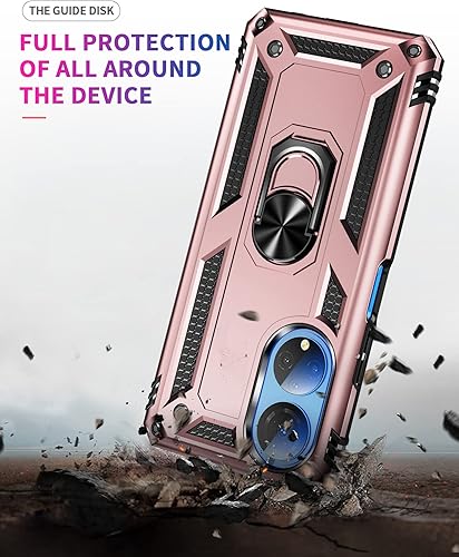 Miniatura 6 de Compatible con Honor X7, funda híbrida resistente con soporte giratorio y placa magnética para Honor X7