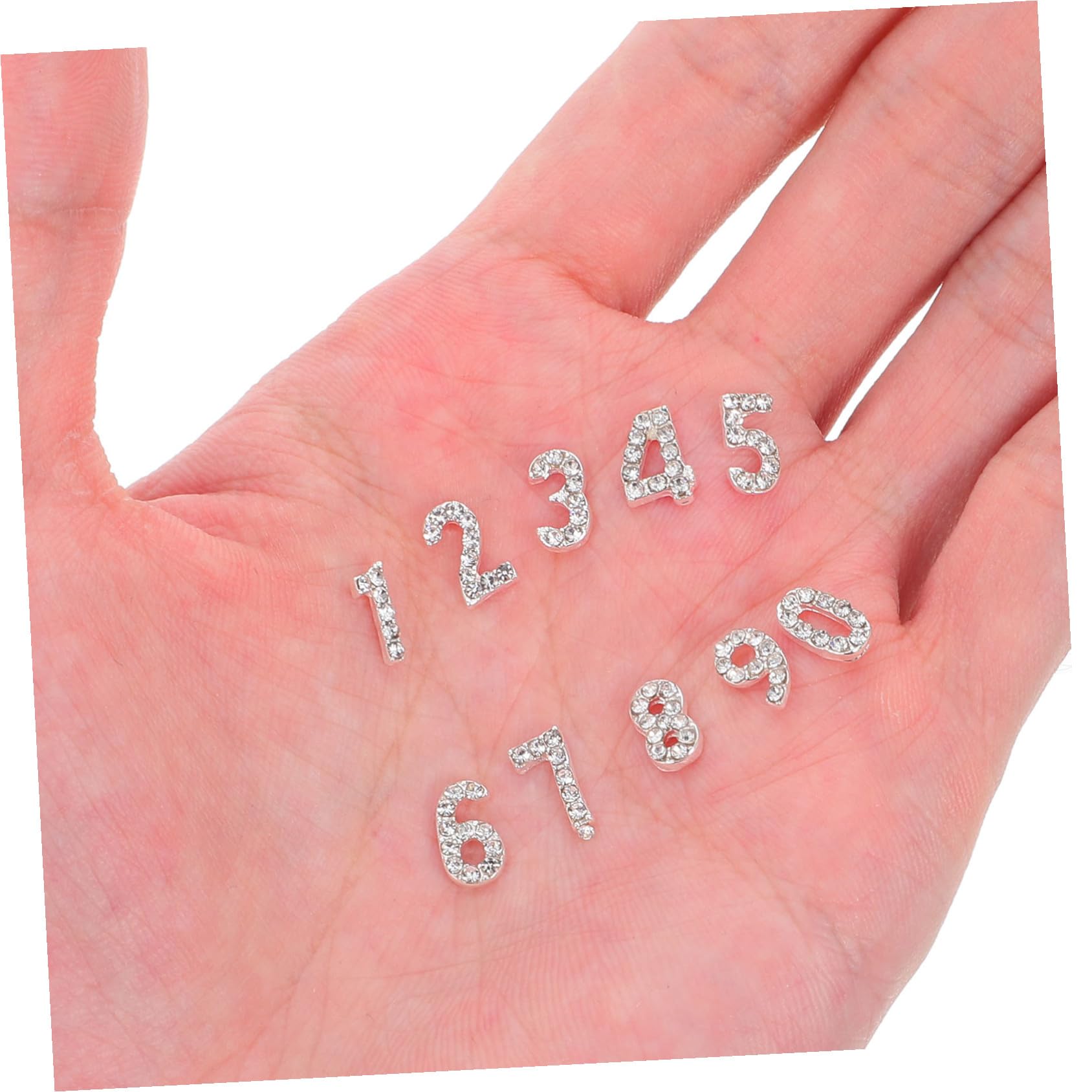 100 Pezzi Gioielli per unghie con Numeri in Cristalli Decorazioni Flatback per Manicure Gioielli Unici in Ferro Brillante per Nail Art Elegante e Resistente