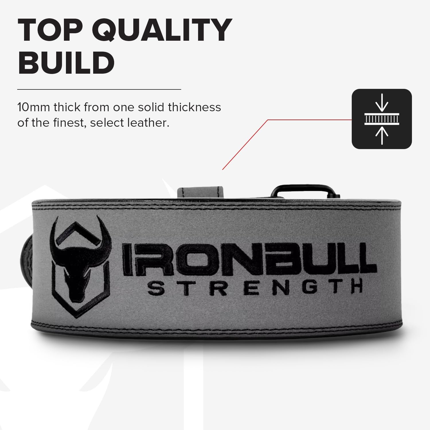 Powerlifting Belt - IPF Approved – Weight Lifting Belt 10mm - Prong Weightlifting Belt for Squats, Deadlift, and Bench Press – Lifting Belt Leather 4in for Men and Women – Back Brace for Gym, Workout, Strength Training, Strongmen & Power Lift - Image 4