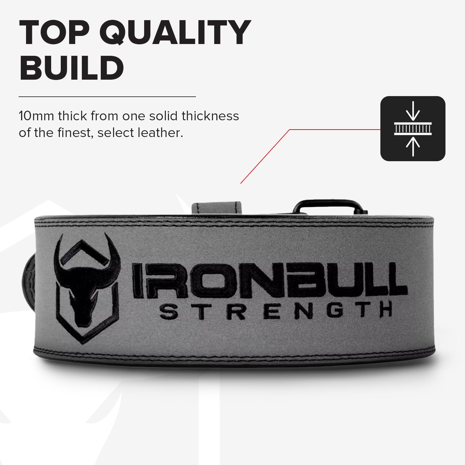 Ceinture d'haltérophilie – Ceinture d'haltérophilie à double broche de 10 mm (approuvée IPF, USAPL, USPA et IPL) | Soutien dorsal en cuir pour l'haltérophilie, la musculation, Strongman – Homme et
