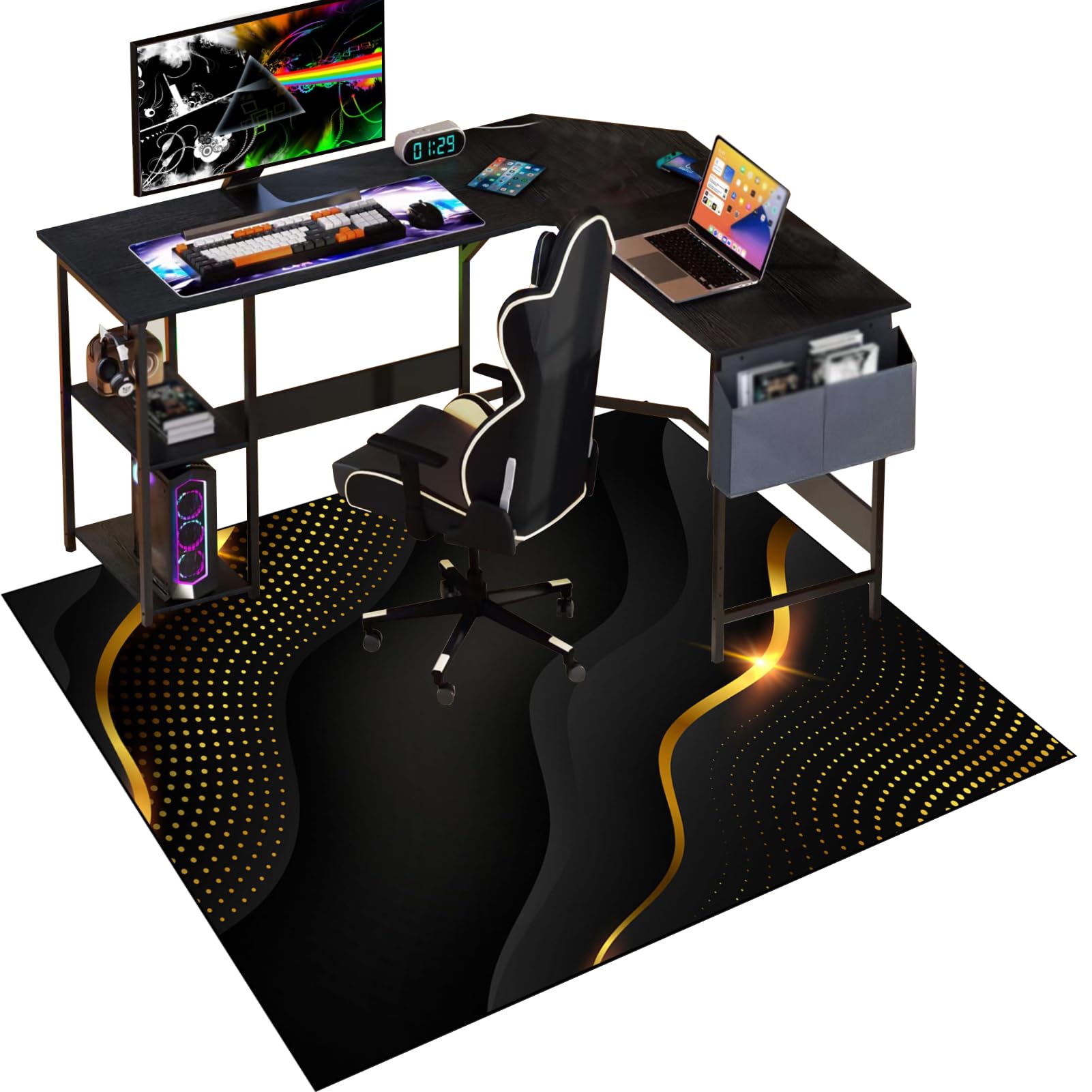 Office Gaming Chair Mat for Hardwood Floor, 80 x 120 cm Desk Chair Mats, Hard Floor Protector Mat for Office Chair, Non-slip Gaming Chair Mat for Wooden Floors, Computer Chair Rug for Home, Office