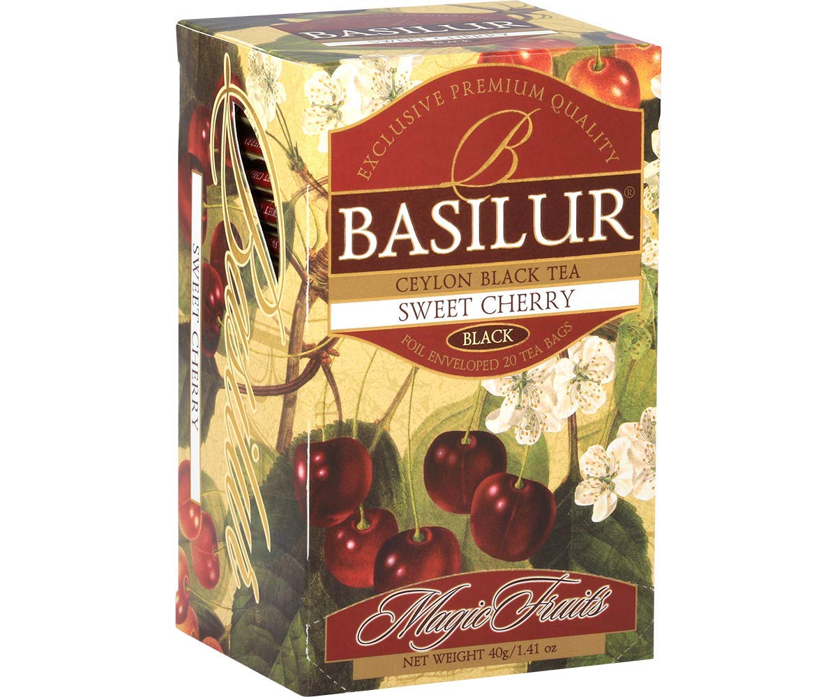 BasilurTea -"Sweet Cherry" Black Tea - Pack of 3 Boxes (Total 60 Bags)