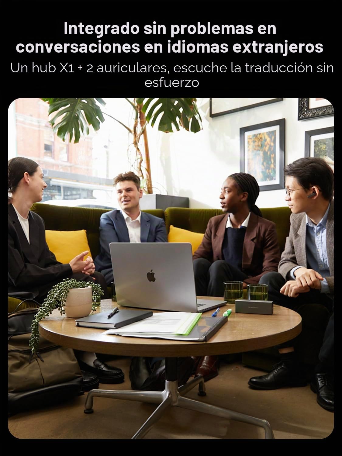Timekettle X1 AI interpreter hub, auricular traductor bidireccional de 40 idiomas con llamadas de voz y traducción a distancia, entregando una respuesta rápida de 0,2 segundos