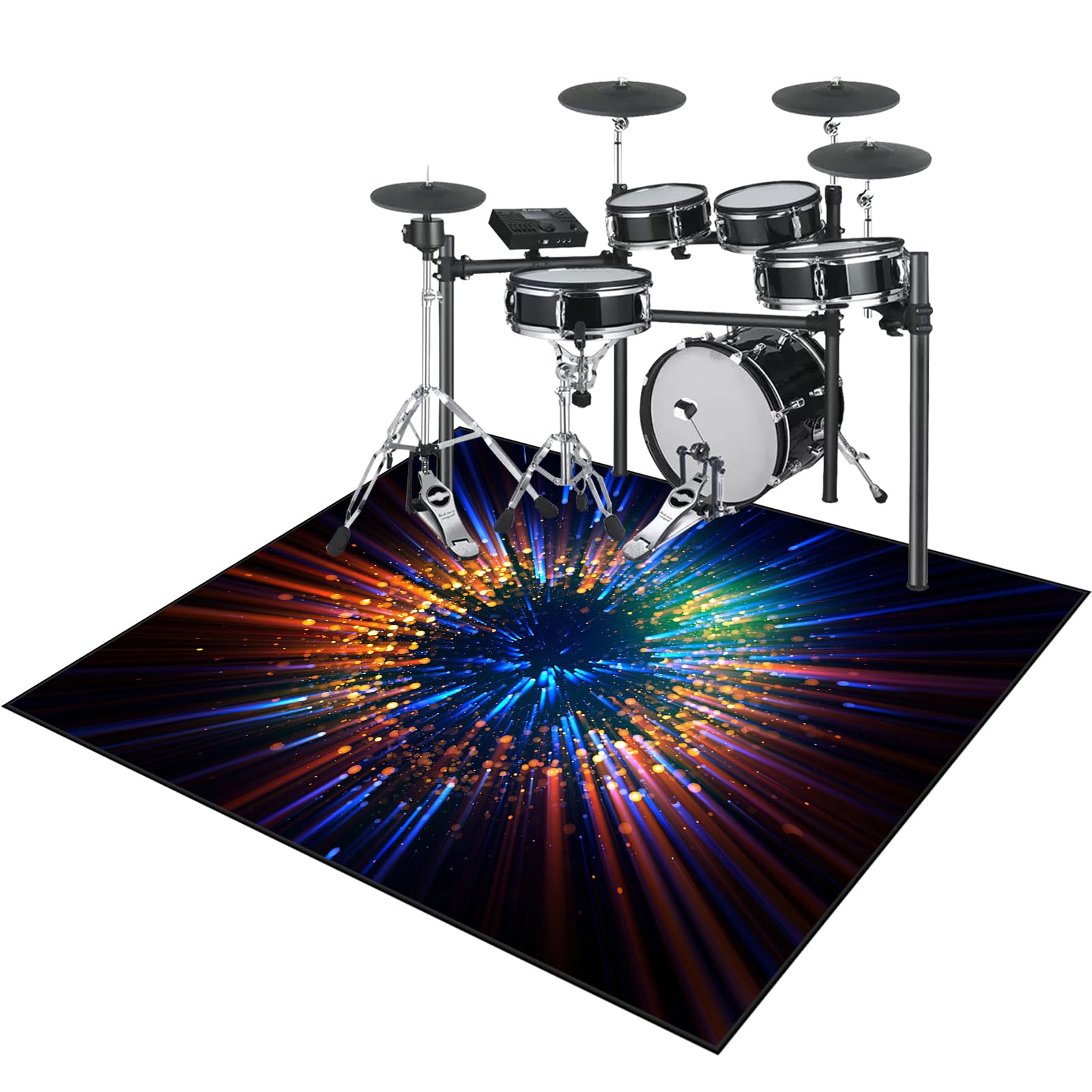Schlagzeugteppich Drum Teppich Trommel Teppich Schallschutz Akustik Schlagzeug Teppich Professionelles rechteckiges Elektronisches Jazz Schlagzeug Kit Drumteppich für Studio, Wohnung 200 x 160 cm