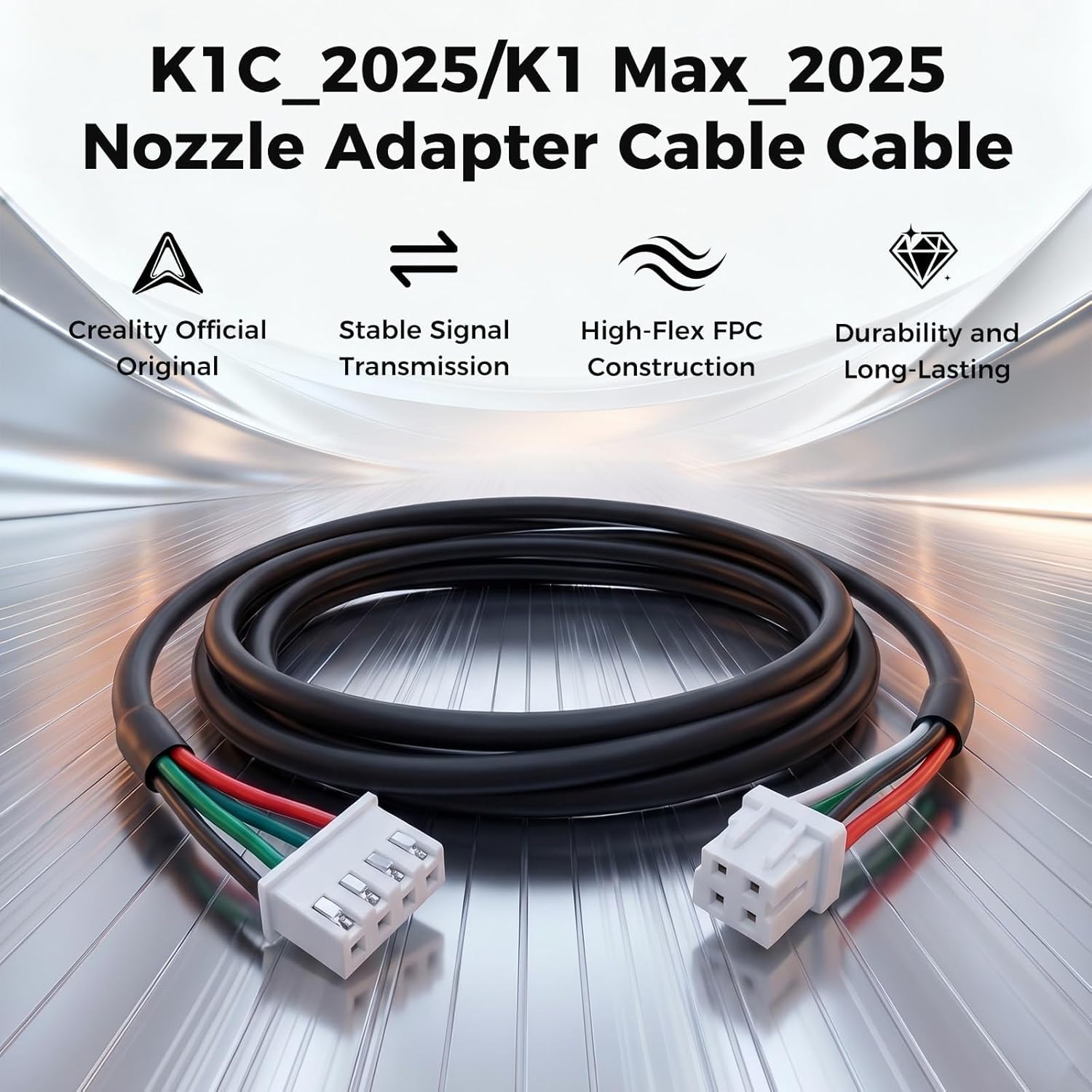 Creality Oryginalny kabel głowicy drukującej do K1C/K1 Max 2025, oryginalny kabel adaptera Hotend, kabel głowicy narzędziowej, płaski kabel FPC do drukarki 3D (tylko do nowej wersji 2025)