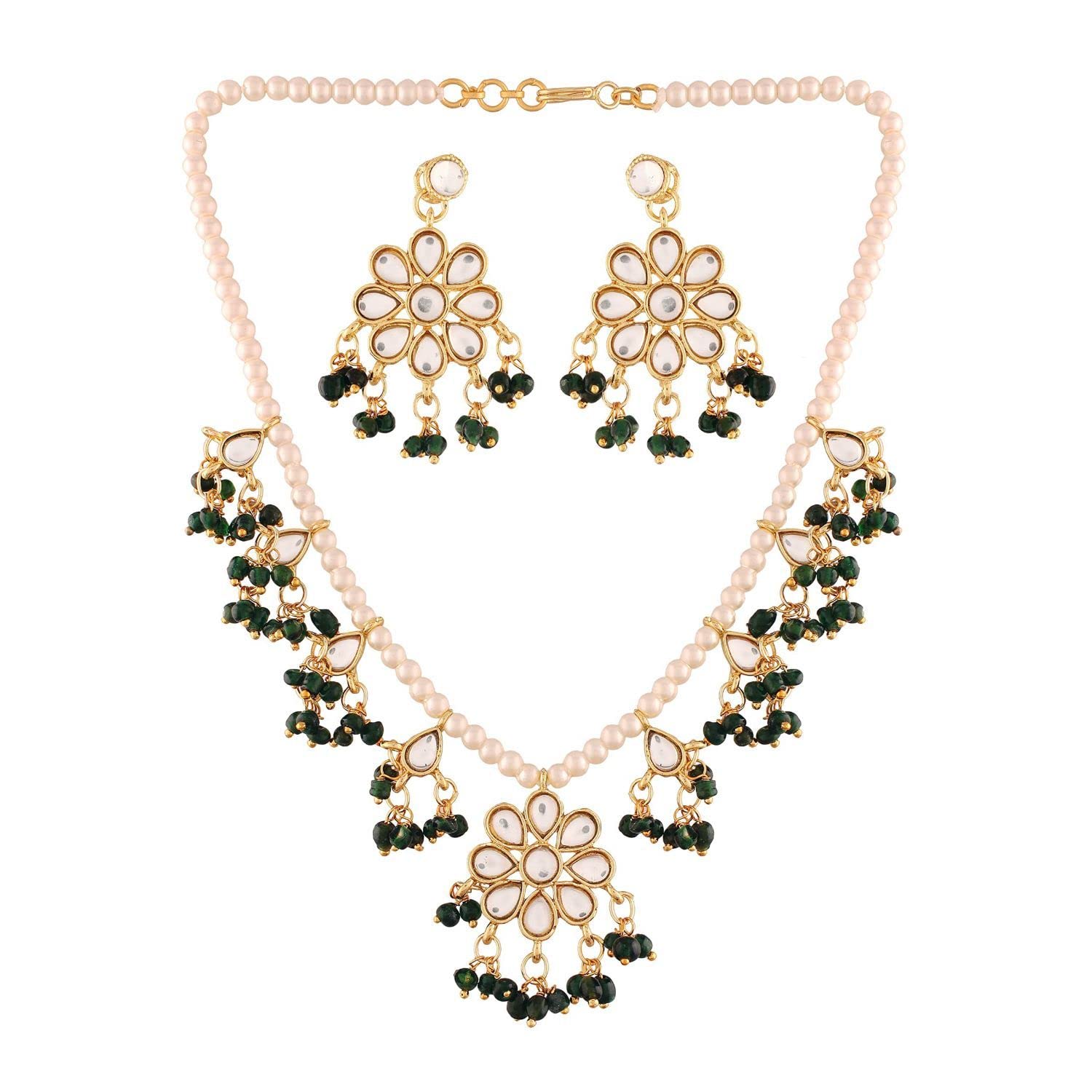 See full amazon price history chart for I Jewels 18k Gold Plated Kundan Pearl Moti Mala Necklace Jewellery Set for Women (ML302G) I Jewels 18k Gold Plated Kundan Pearl Moti Mala Necklace Jewellery Set for Women (ML302G) (B09J58SX43) Amazon Price History, Amazon Price Tracker