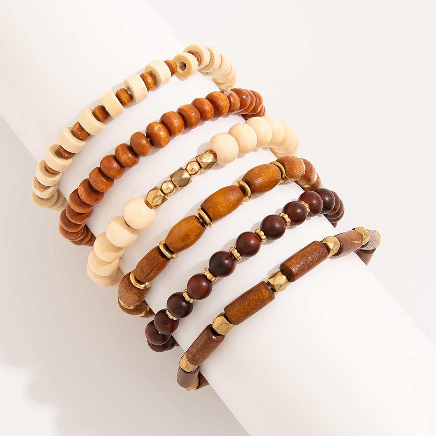 Long tiantian Boho Bracelets for Women Stackable Wooden Bracelet Western Beaded Bracelet Stack Boho Fashion Trendy Jewelry Gifts - Image 5