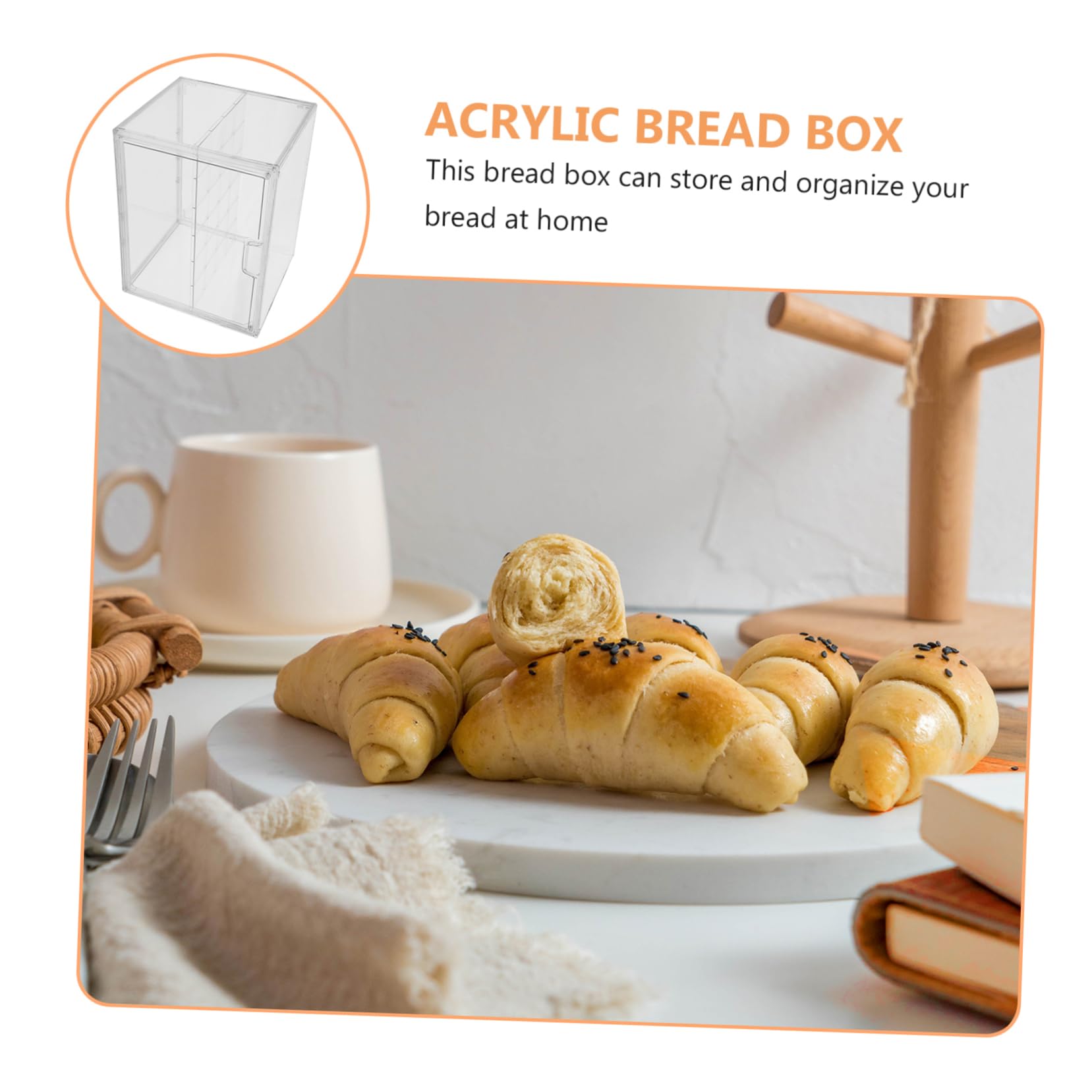 Cabilock Caja de Pan Transparente Contenedor Doble para Alimentos de Cocina Organizadores de Almacenamiento para Encimera Mesa o Mostrador