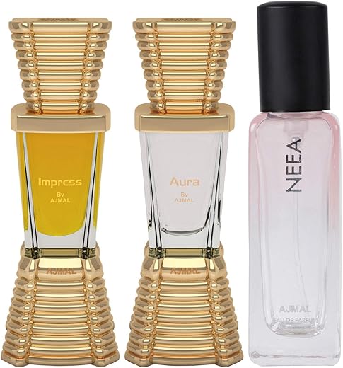 Ajmal Impress and Aura each of 10ml & Neea EDP of 20ML Pack of 3 (Total 30ML) for Men & Women