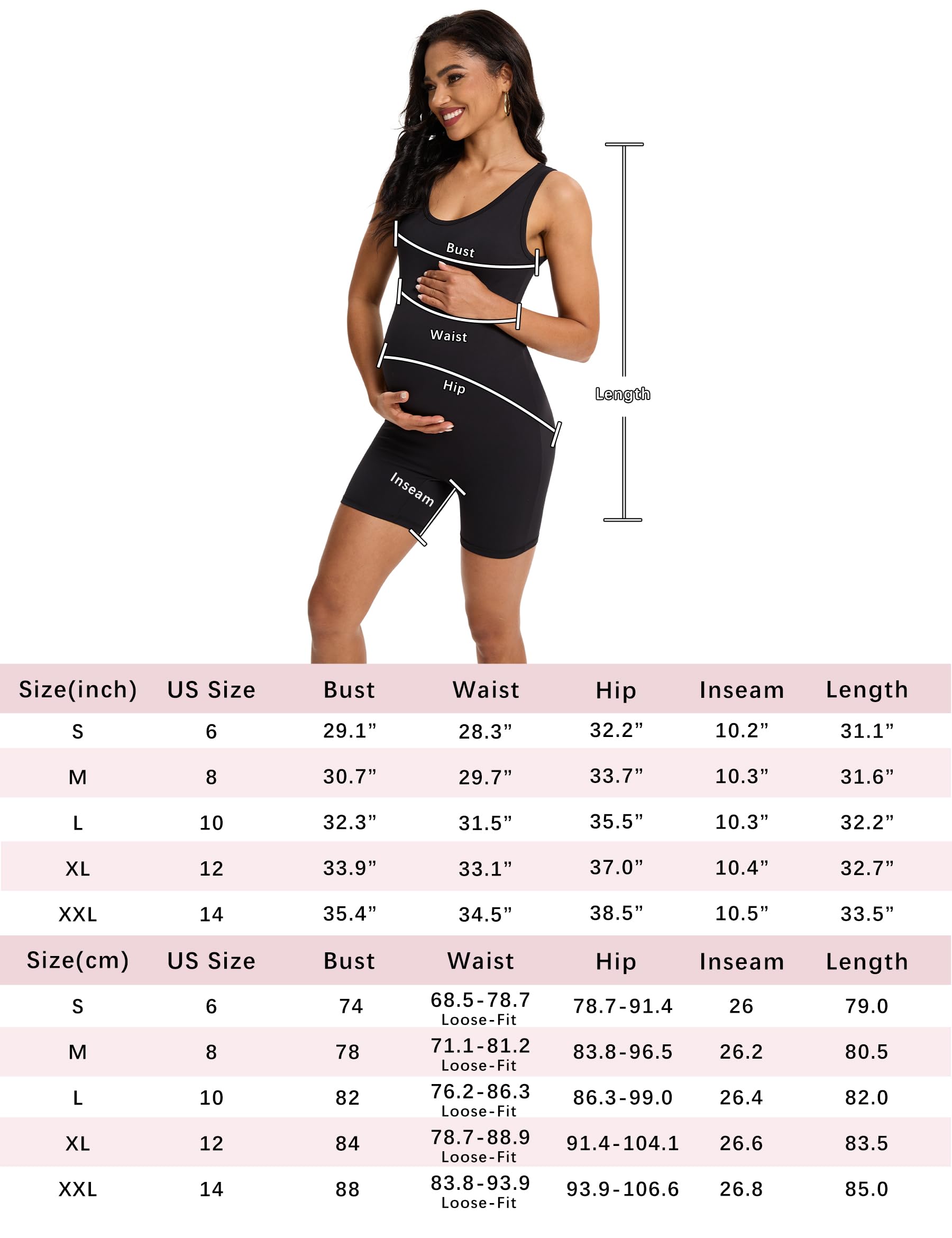 Peauty Buttery weicher Umstandsbody Strampler – Slim Fit U-Ausschnitt Einteiler Shorts Jumpsuit für Freizeitkleidung