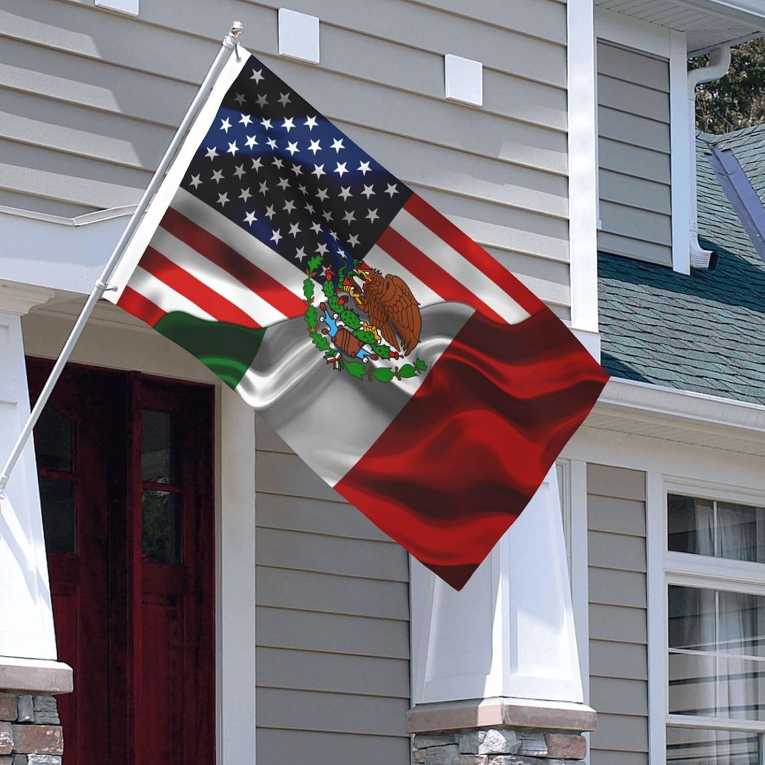 Mexican American Flag Usa México Mexico America Flags 3x5 Ft Double-Sided Printed Indoor/Outdoor Polyester Decoration Banner Brass Grommets 3x5 Foot National Flags For Outside - Image 6