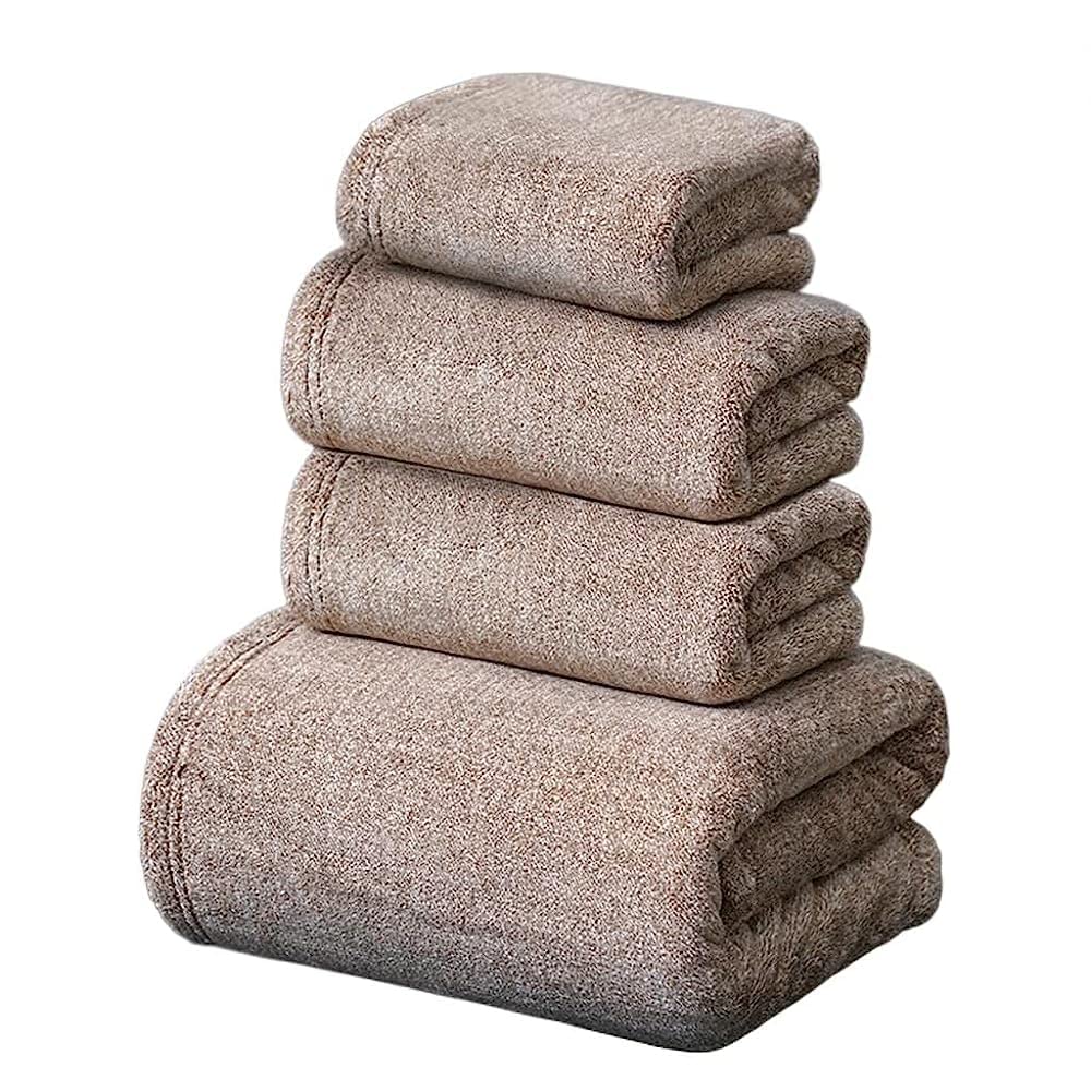Serviette séchage rapide TILEZE ensemble 4 pièces visage et cheveux