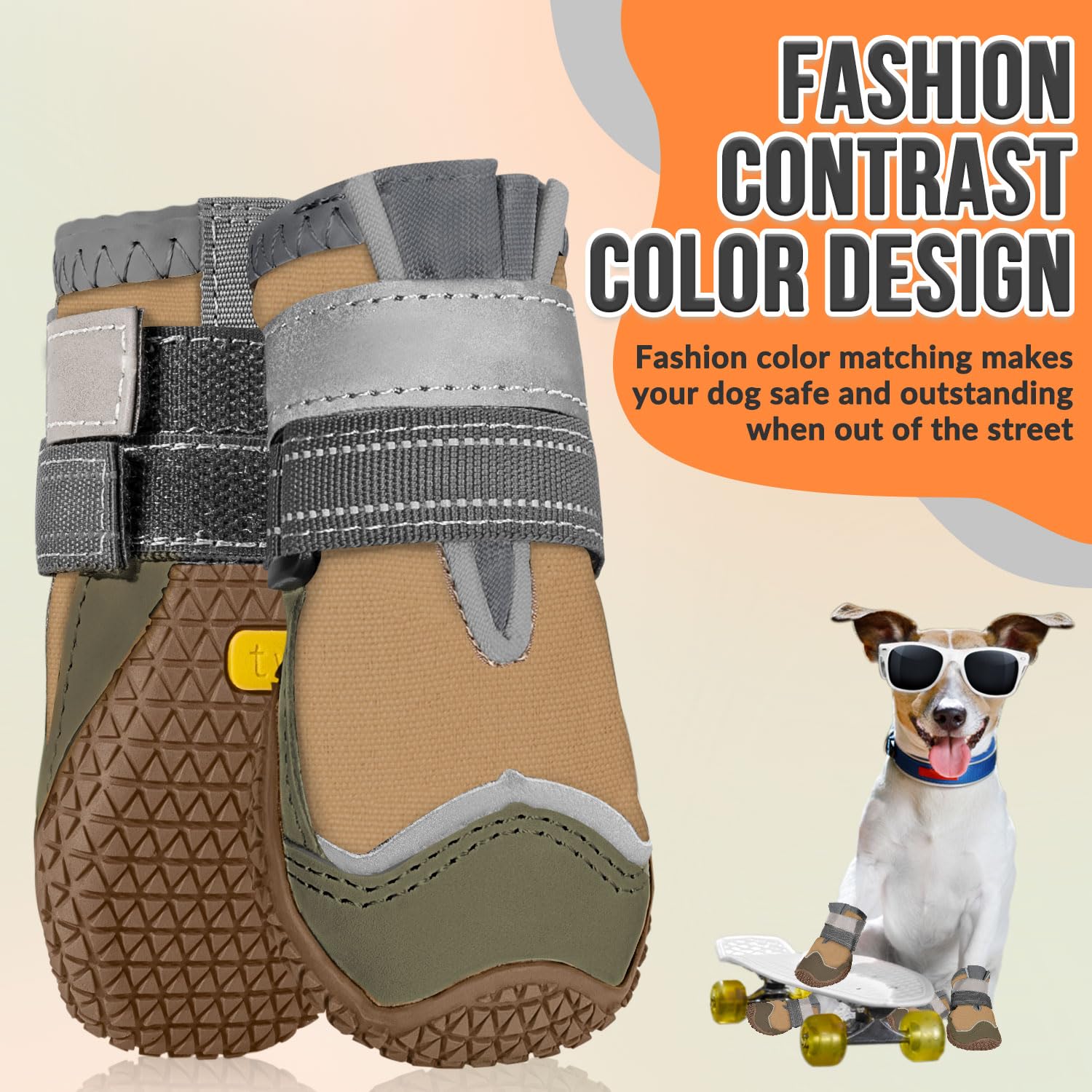 Eyein Dog Boots Paw Protector, Breathable Dog Boots for Injured Paws Waterproof, Dual Adjustable Washable Non-Slip Dog Shoes for Walking, Reflective Dog Shoes for Small Medium Large Dogs(2pcs) — view 20