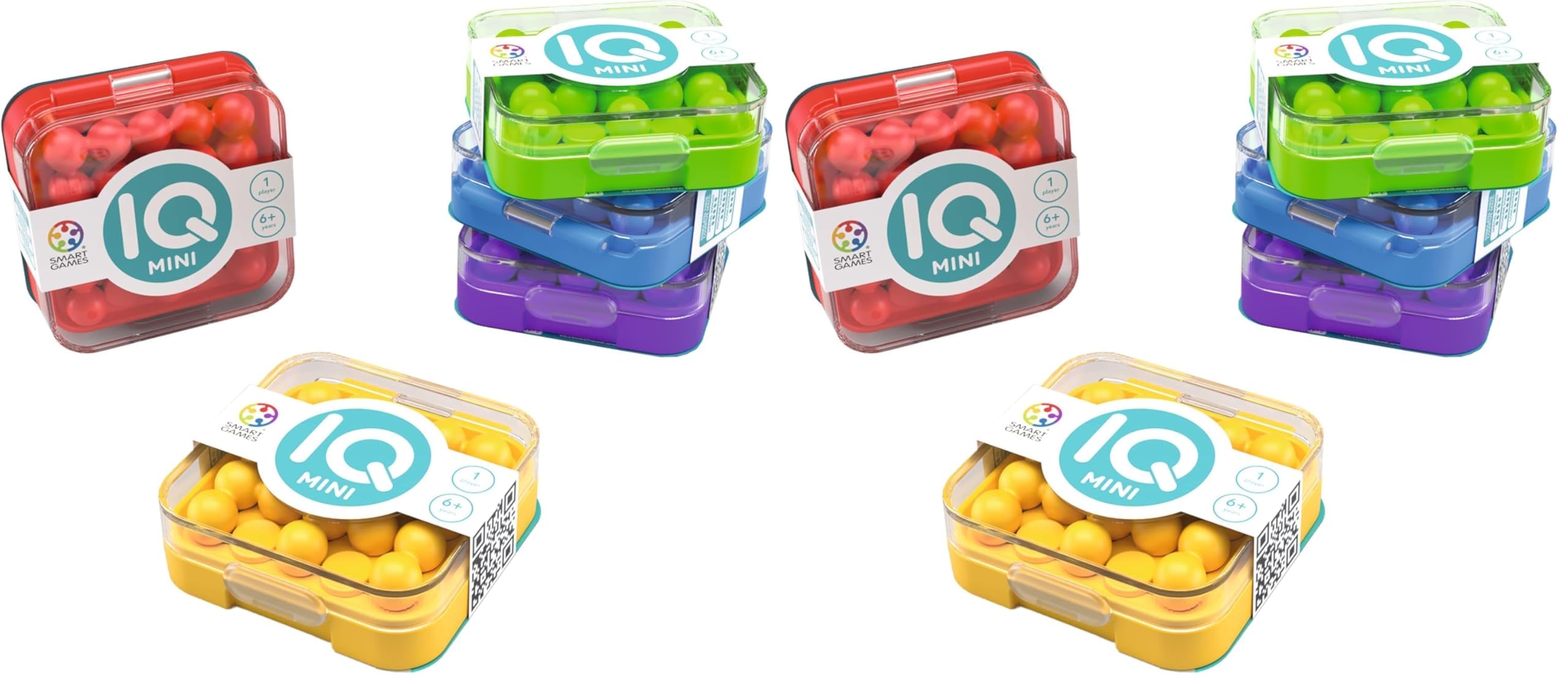 SmartGames - IQ Mini, Create Your Own Challenges, Compact Puzzle Game, 6+ Years (Packung mit 2)