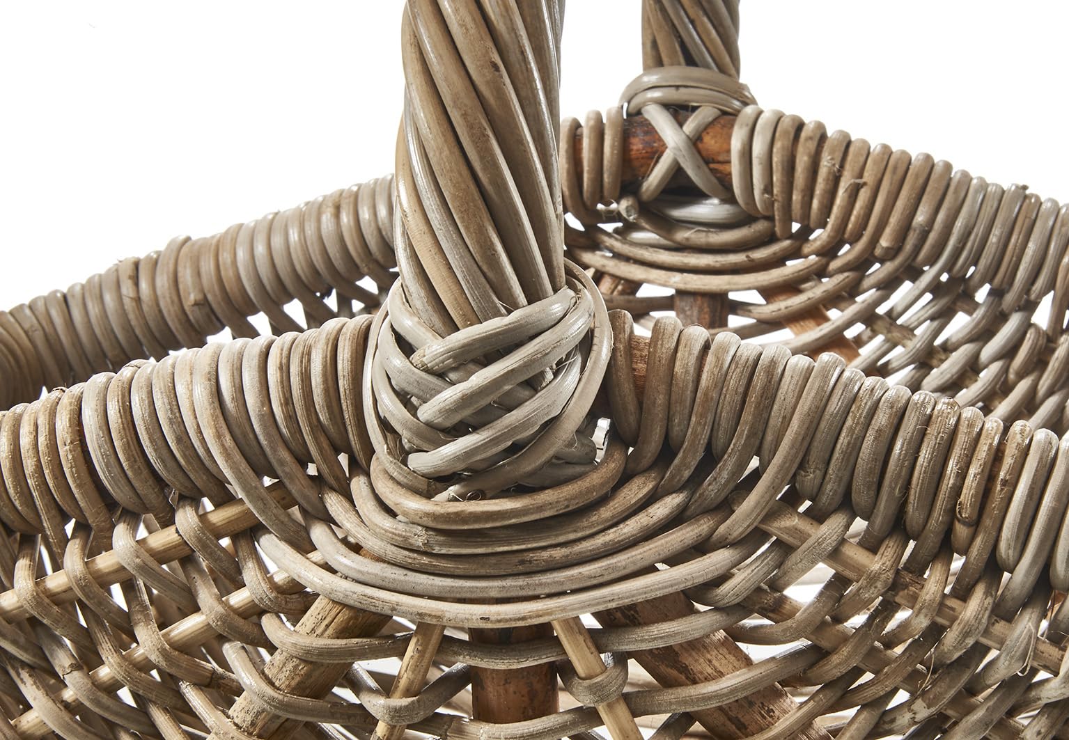 Kobolo Einkaufskorb CLARA aus Rattan in 45x31x39 cm Kubu Grey