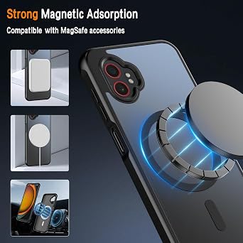 Magnetic for Samsung Galaxy XCover7 Pro Case with 2 Pack Tempered Glass Screen Protector,[Compatible for MagSafe] Shockproof Drop Thin Protective Phone Case Cover for Galaxy XCover 7 Pro,Black