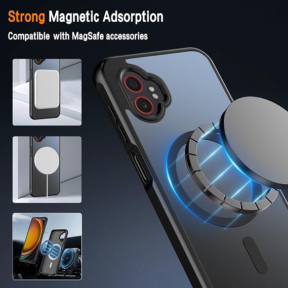 Magnetic for Samsung Galaxy XCover7 Pro Case with 2 Pack Tempered Glass Screen Protector,[Compatible for MagSafe] Shockproof Drop Thin Protective Phone Case Cover for Galaxy XCover 7 Pro,Black