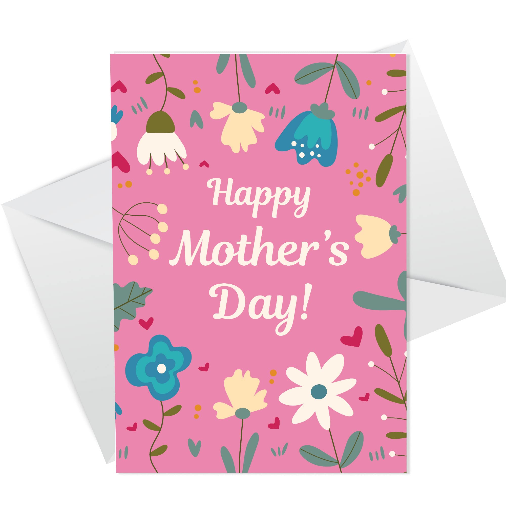 RED OCEAN Mum Mothers Day Card | Mothers Day Card | Floral Card | Card For Mum | Card From Daughter Son