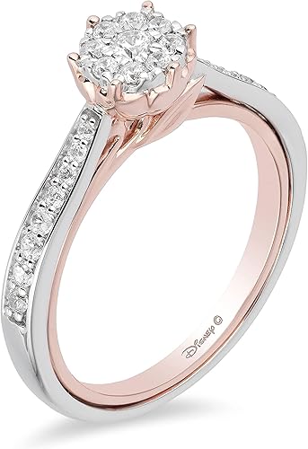 Miniatura 4 de Enchanted Disney Fine Jewelry - Anillo de compromiso compuesto de rosa de 10 quilates y oro rosa de 13 quilates Metal