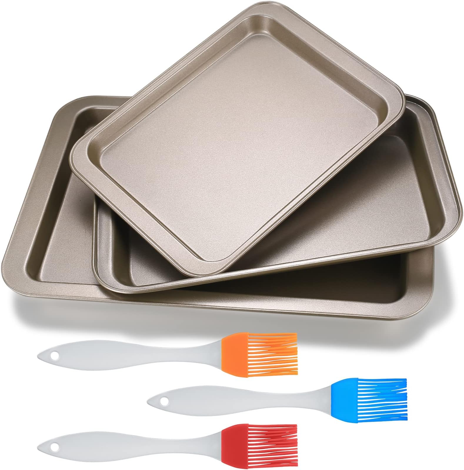 Teglie Da Forno Antiaderenti 30x25cm - 2 Pezzi | Acciaio Al Carbonio | Per Biscotti E Dolci