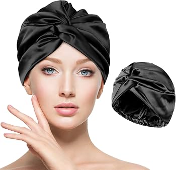 Bonnet De Nuit En Satin Et Polyester - Ajustable (Tour 50-66 Cm) - Pour Soin Des Cheveux, Sport, Sommeil - Homme Et Femme (Noir) - 12