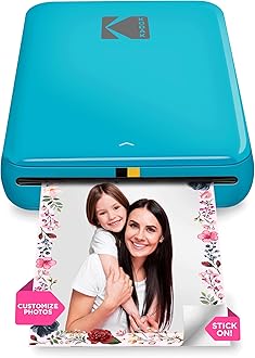 Step Instant Photo Printer, Zink 2x3” Color Sticky-Back Photos, Bluetooth Compatible with iOS & Android Devices, Editing App, Blue