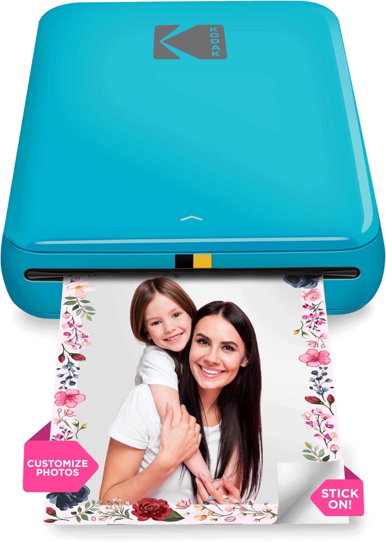 KODAK Step Instant Photo Printer With Bluetooth/NFC, ZINK Technology & App for iOS & Android (Blue) Prints 2x3” Sticky-Back Photos.