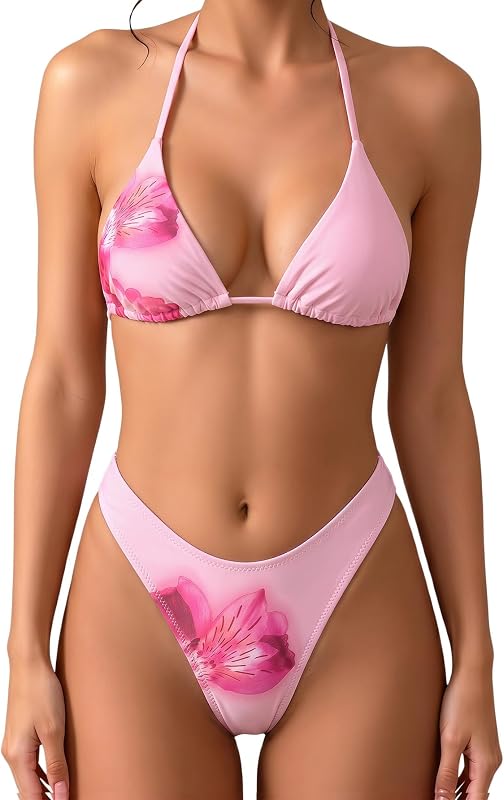 MakeMeChic Polka Dots Bikini Sets for Women Cute Swimsuit Bathing Suit