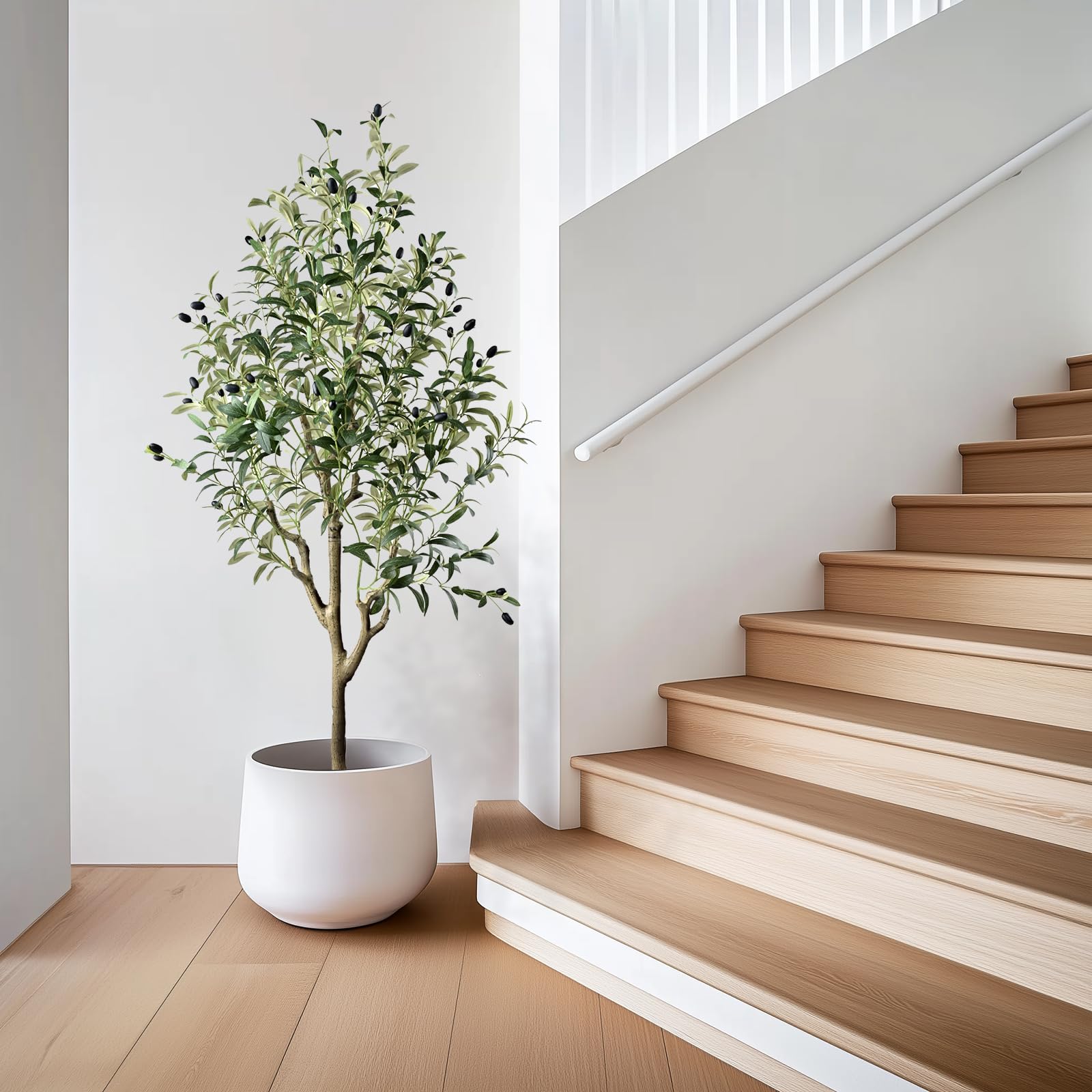 Künstlicher Olivenbaum 150cm Kunstpflanze wie echt Üppig Künstliche Pflanzen Olivenbaum Deko Kunstbaum für Wohnzimmer Schlafzimmer Büro