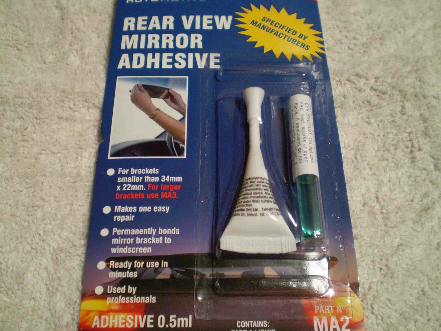 LOCTITE REAR VIEW MIRROR GLUE ADHESIVE BONDS MIRROR BRACKETS TO