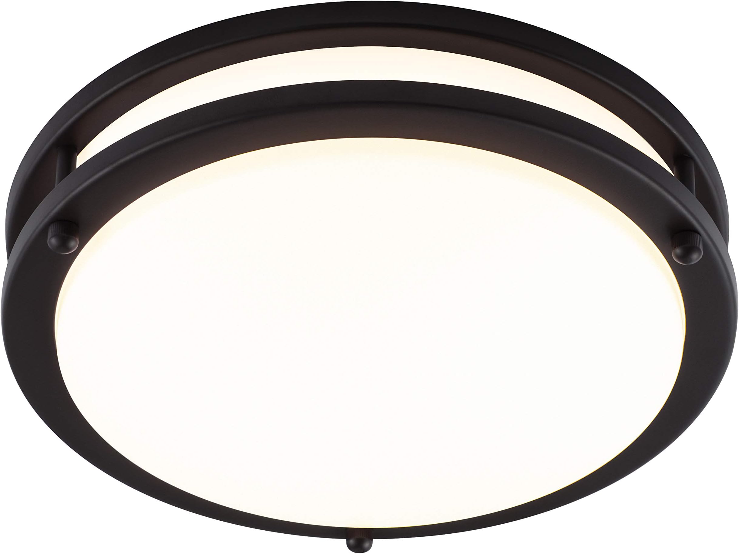LED Flush Mount Ceiling Light, 12-Inch, Bronze Finish, 15W 1050 Lumens 3000K Warm White, Dimmable