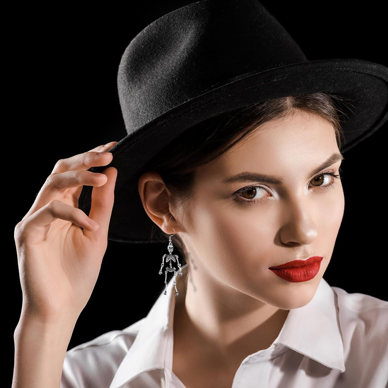 Comelodiant Women's Skeleton Earrings Halloween Earrings Womens Skull Earrings For Halloween Costume Accessories - Image 4