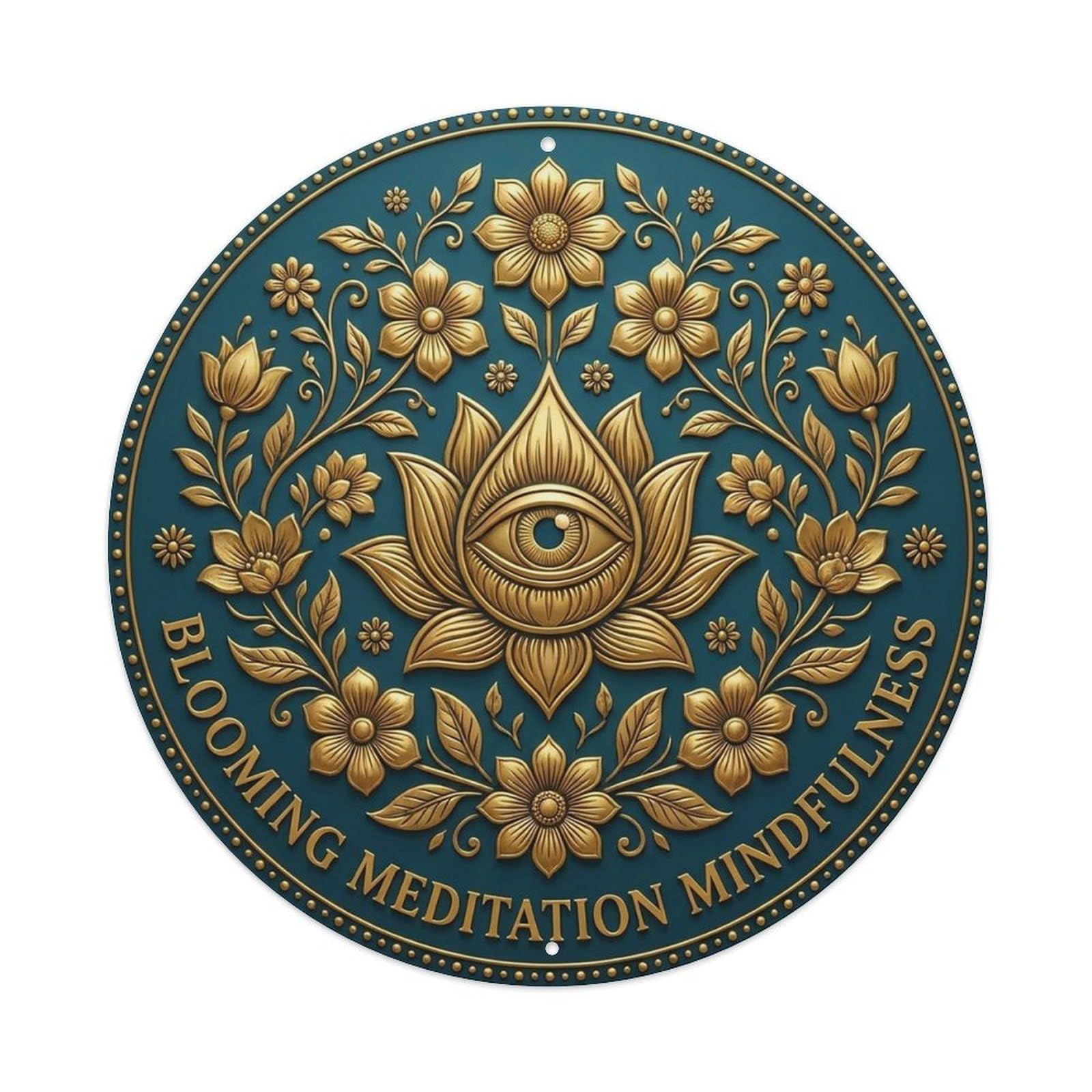Vintage Blooming Meditation Mindfulness Flower Zen Yoga Metal Tin Sign