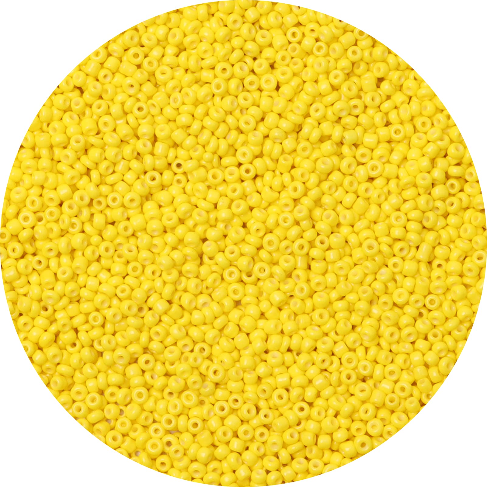 Yholin 10000pcs Glass Seed Beads Bulk,2mm 12/0 Craft Seed Beads Small Pony Beads for DIY Craft Projects Bracelets Necklace Jewelry Making - Lemon Yellow Waist Beads Spacer Beads with Tweezers